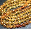 Natural Citrine Faceted Round Cut Beads Strand Length 9 Inches and Size 6mm approx.